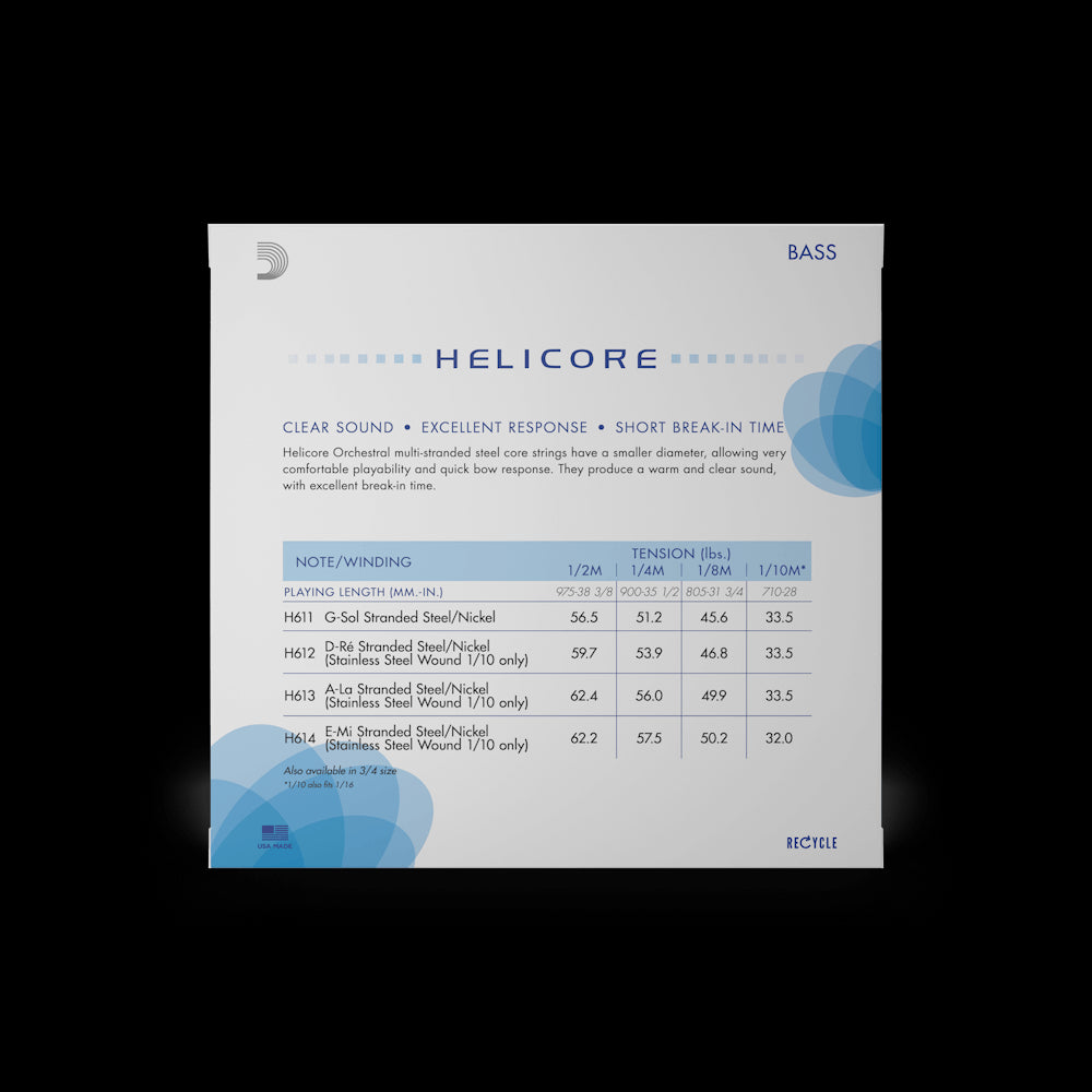 D'Addario Helicore Orchestral Bass D String 1/2
