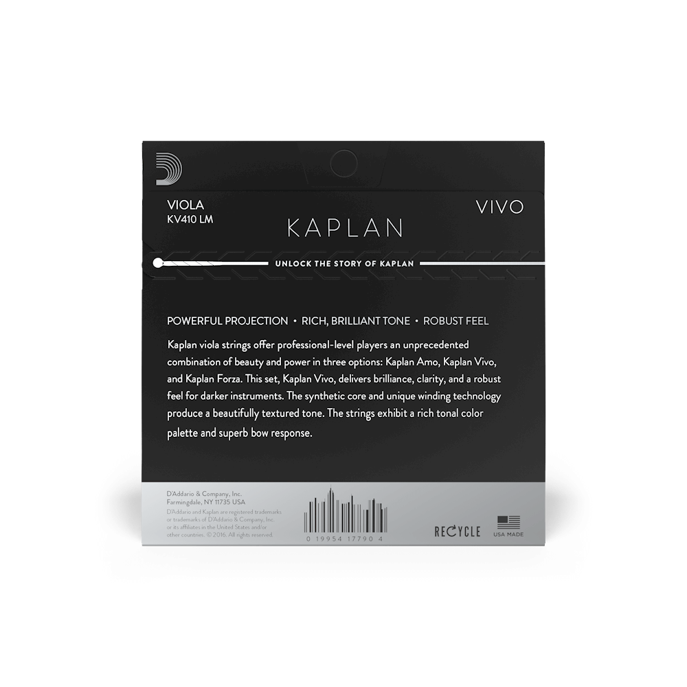 D'Addario Kaplan Vivo Viola String Set 4/4