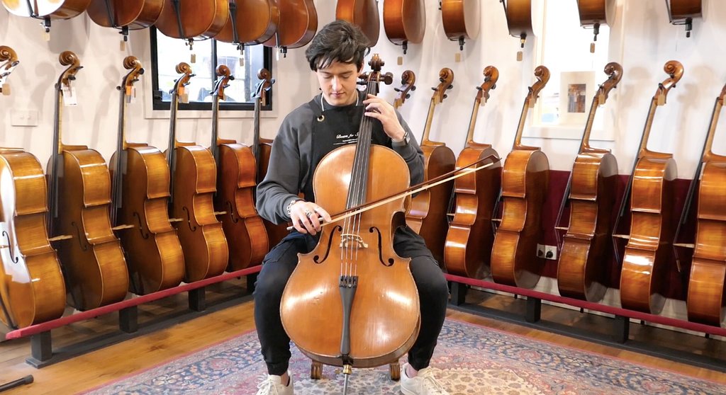 Before and after: antique French cello