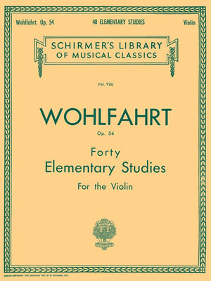 Wohlfahrt - 40 Elementary Studies Op. 54 for Violin (Schirmer)
