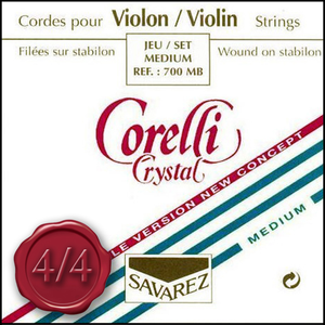 Corelli New Crystal Violin String Set - 4/4 Medium