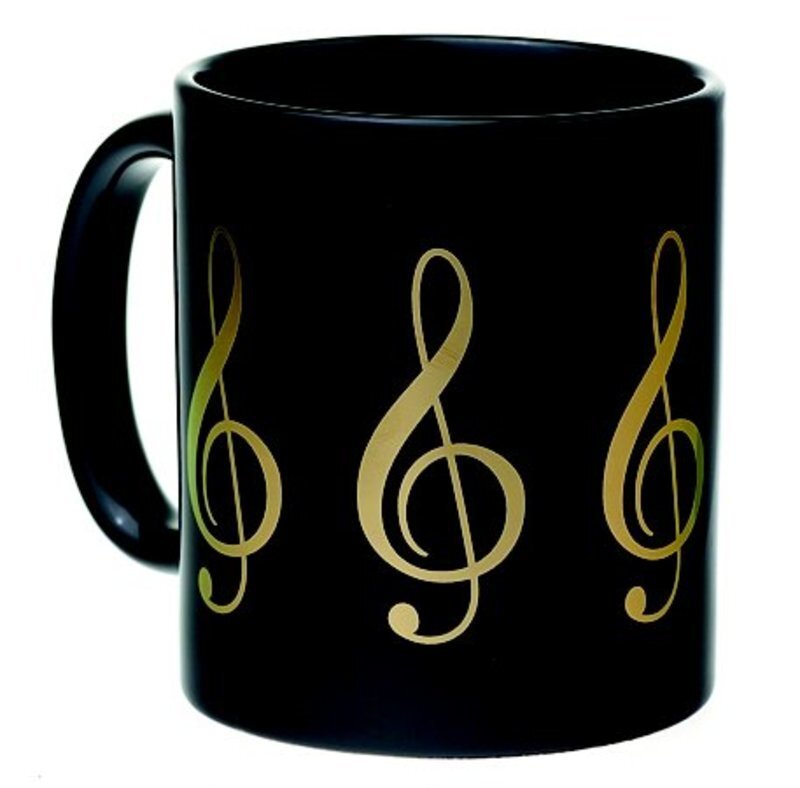 Mug Treble Clef Black and Gold
