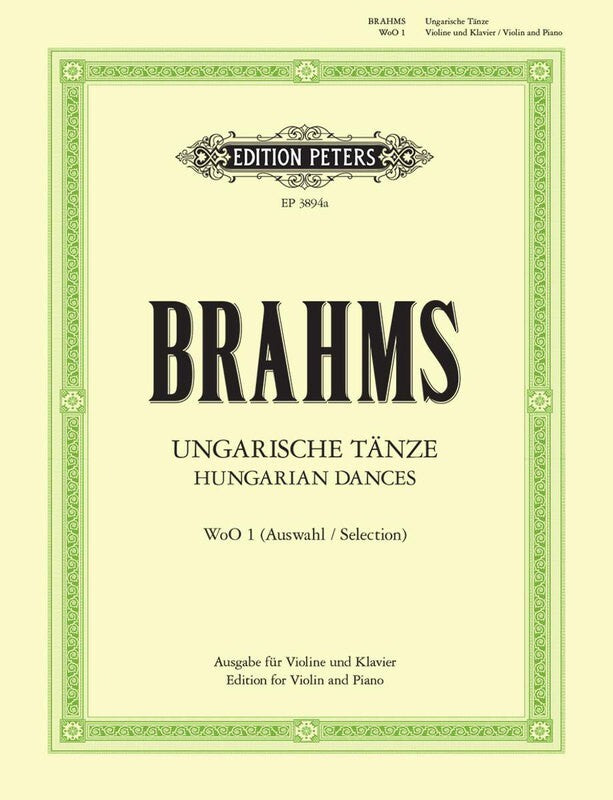 Brahms Hungarian Dances Selection Nos. 1-12 Violin/Piano