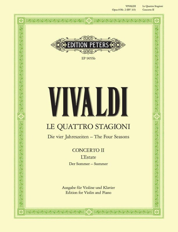 Vivaldi The Four Seasons Op. 8 No. 2 In G Minor 'Summer'