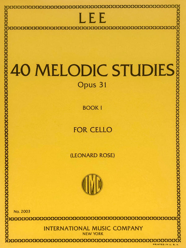 Lee - 40 Melodic Studies op. 31 Vol. 1 - Cello