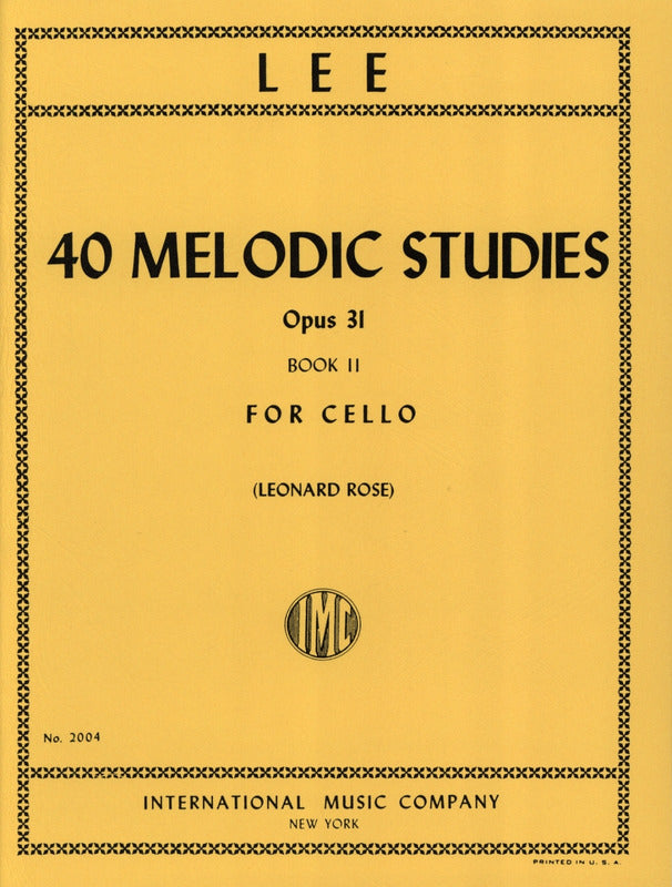 Lee 40 Melodic Studies for cello Op. 31 Vol. 2 (IMC)