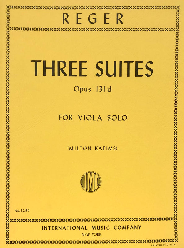 Reger - 3 Suites Op. 131d for Solo Viola