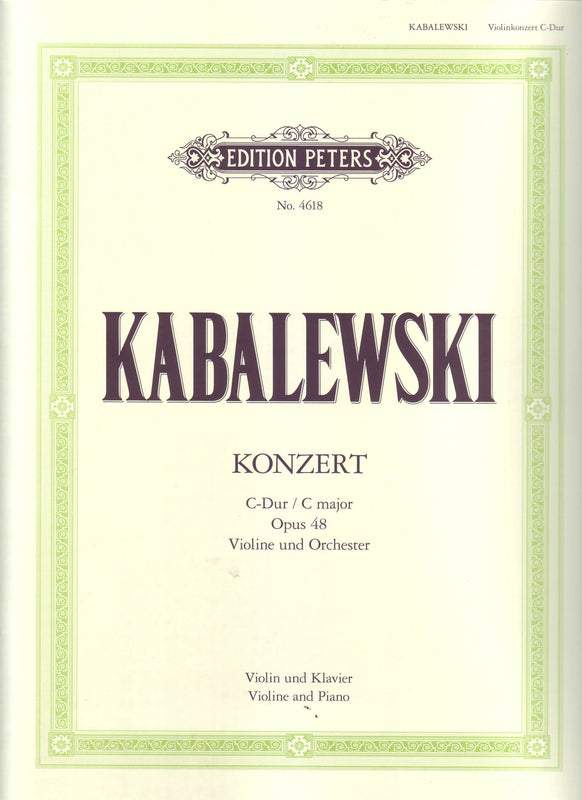Kabalevsky - Concerto in C Major Op. 48 Violin/Piano (Peters)