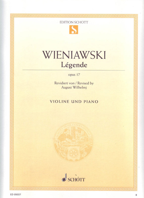 Wieniawski - Legende Op. 17 Violin/Piano (Schirmer)