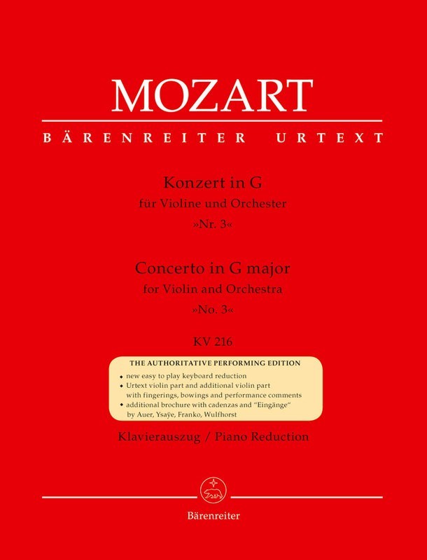 Mozart Concerto No. 3 in G major K. 216 for Violin