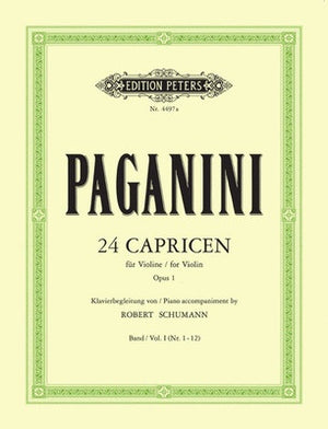 Paganini - 24 Caprices Op. 1 Vol. 1 for Violin with Piano accompaniment