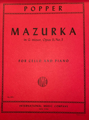 Mazurka in G Minor, Opus 11, No.3 for Cello and Piano | International Music Company